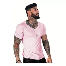 Camisa Masculina Manga Curta Gola V Malha Lisa Colada