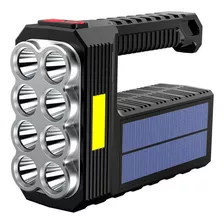 Linterna De Mano 8 Led Recargable Luz Solar 