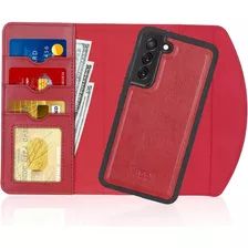 Funda Roja Billetera Desmontable Para Samsung Galaxy S22