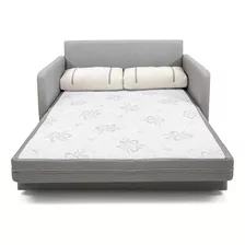 Sofá-cama Casal 2 Lugares Herval Aurora, Linho Cinza, 146 Cm