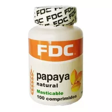 Papaya Enzima 100 Comp Masticables Sin Azúcar Fdc