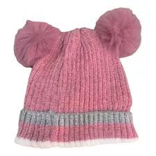 Gorros De Lana Con Chiporro Para Invierno Doble Pompón