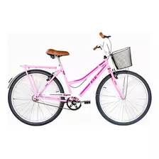 Bike Retro Passeio Aro 26 Feminina Com Cestao