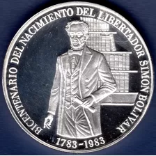 Moneda Plata Del Bicentenario Del Nacimiento Del Libertador