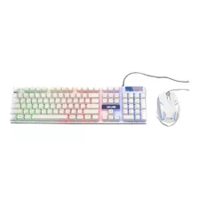 Kit De Mouse Y Teclado Gamer Blanco Rgb X30 Unds- Por Mayor