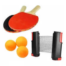 Kit Ping Pong +3 Bolinhas Rede Retrátil Raquete Profissional