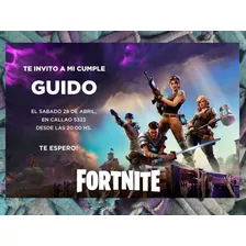 30 Invitaciones Fortnite Battle Royale Videojuego Cumpleaños