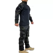 Combat Shirt + Calça Tática Camuflada Multicam Black Top 