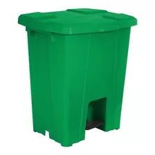 Cesto Plástico Quadrado Com Pedal Plástico 30l Cor Verde