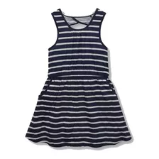 Vestido Niña Listado Navy Colloky (4 A 10 Años)