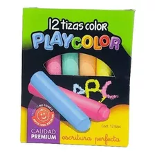 12 Tizas De Colores Escolares Playcolor