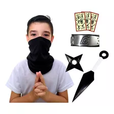 Bandana Kakashi Kit Completo Balaclava Bandana Metal Premium