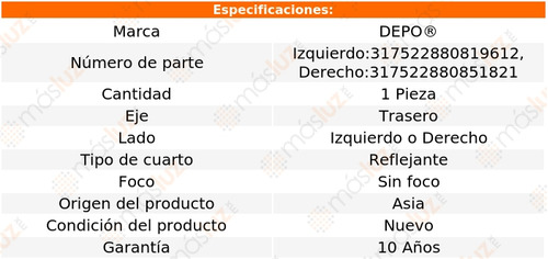 1_ Cuarto Reflejante Trasero S/foco Optima 2019/2020 Depo Foto 4