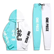 One Piece Printed Stitching Casual Hooded Sweat Pants Set