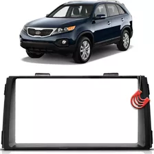 Moldura Painel 2 Din Multimidia Dvd Mp5 Sorento 2010 2011 Cor Preto