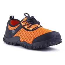 Tênis Track Air Mesh Esportes Pesca Camping Lazer Laranja