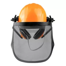 Capacete Completo Facial + Abafador 14db + Tela Nylon 7p