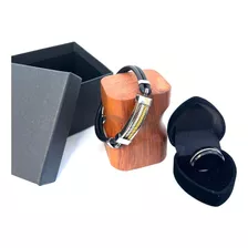 Kit Pulseira Masculina Silicone E Aço + Anel Aço Inox Luxo 