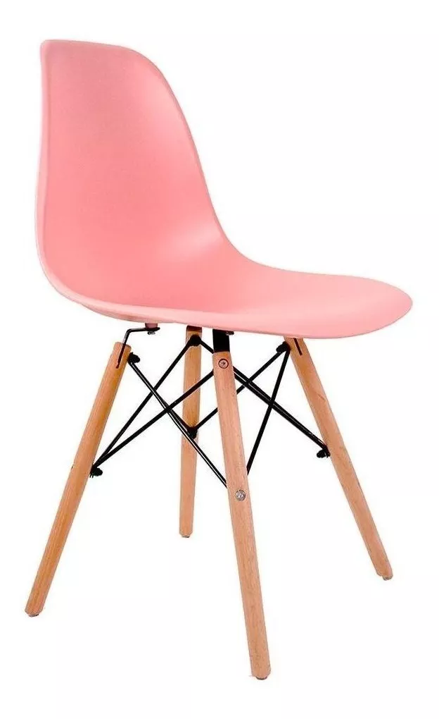 Cadeira De Jantar Empório Tiffany Eames, Estrutura De Cor  Rosa, 1 Unidade