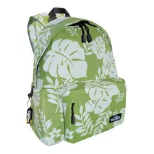 Mochila Escolar Hobby 17 L Wallis Color Verde Claro Diseño De La Tela Print Hojas