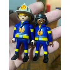 Boneco Playmobil Bombeiro Fireman Soldado Antigo Usado 