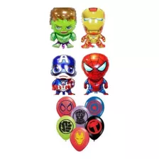 Pack Globos Avenger Spider Hombre Araña Hulk Ironman Capitán