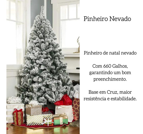 Árvore De Natal 1,80m Pinheiro Nevado 770 Galhos Fotos Reais