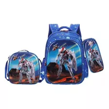 Mochila 3d Escolar Infantil Menino Com Lancheira E Estojo