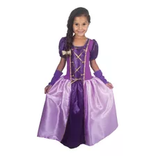 Fantasia Rapunzel Vestido Infantil Trança E Luvas Promoção
