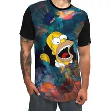 Camiseta Long Line Oversized Homer Simpson