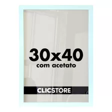 Kit 3 Moldura 30x40 Quadro Acetato Poster Porta Certificado Cor Branco Liso