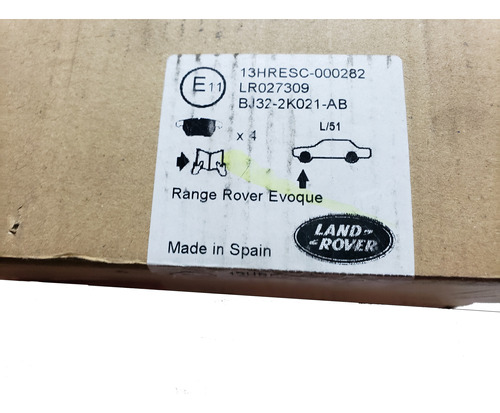 Kit 4 Pastillas De Frenos Land Rover Original Lr027309 Foto 4