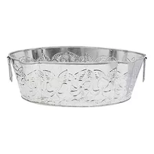 Achla Designs Oval En Relieve Bañera Galvanizada