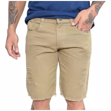 Bermuda Masculina Jeans Ou Sarja Lisa Ou Rasgada Moda Homen