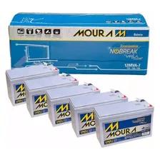 Kit 5 Baterias Moura 7ah 12v 12mva7 Alarme Agm No-break