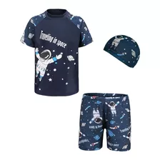 Traje De Baño De Astronauta Niños Con Gorro De Natación