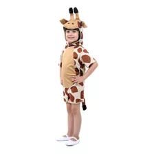 Fantasia Infantil Girafa Macacão Curto Com Touca 