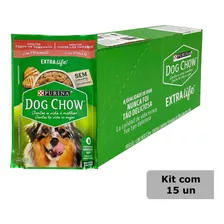 Kit 15 Sachê Dog Chow Cães Adultos Frango 100g Caixa