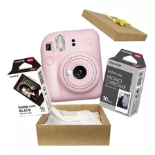 Camera Instantanea Instax Mini Fuji Kit Presente 2 Filmes Cor Rosa