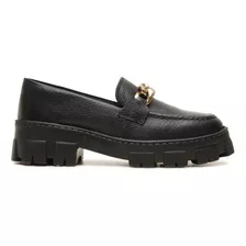 Sapato Feminino Oxford Mocassim Tratorado Couro Confortável