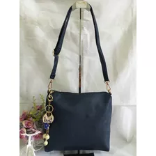 Bolsa Feminina Lisa Tiracolo Transversal Pingente Chaveiro