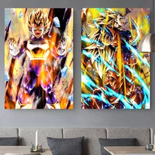 2 Cuadros Decorativos Dbz Goku Vegeta 60x80cm 