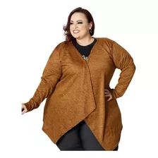 Cardigan Feminino Plus Size Moda Casual Inverno