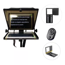 Teleprompter 10,5 Dslr C/ Suporte Celular + Gopro + Controle