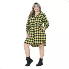 Vestido Chemise Plus Size Xadrez Festa Junina São João