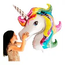 5 Balão Metalizado Unicornio 100cm X 65cm Menor Preço