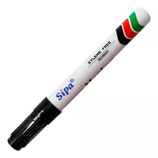 Marcador Permanente Sipa Marker Negro Punta Cincel 4mm 10pzs