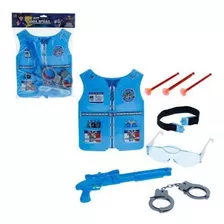 Brinquedo Colete Kit Policial Boy Com 6 Acessórios Menino