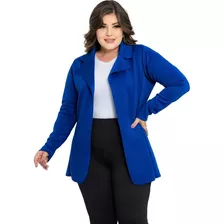 Sobretudo Blazer Longo Casaco Alfaiataria Social Básico Top 