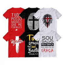 Kit 6 Camiseta Moda Evangélica Gospel Cristã Versículo Leão